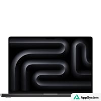 Ordinateur portable Apple noir affichant un fond sombre