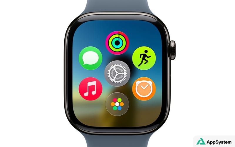 Apple Watch affichant plusieurs applications sur son écran
