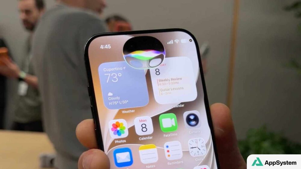 iPhone affichant l’écran d’accueil d’une version d’iOS