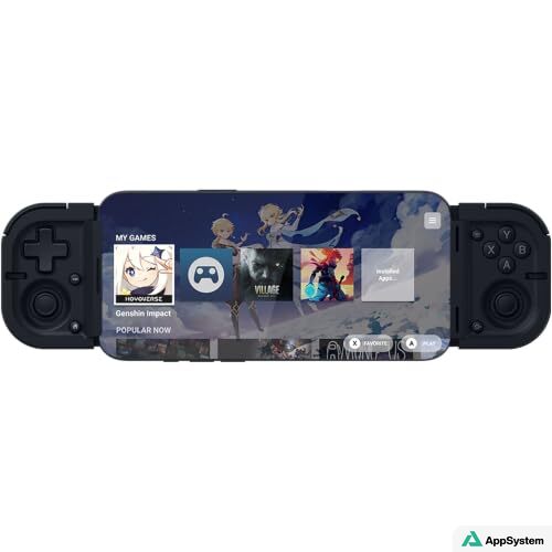 Manette Razer Prio entourant un iPhone avec bibliothèque de jeux