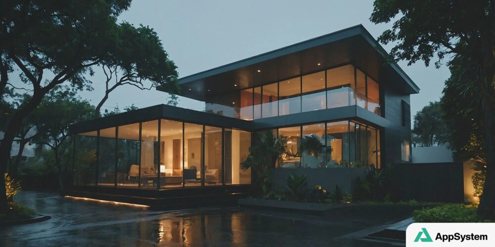 Maison moderne équipée pour la domotique et les appareils connectés