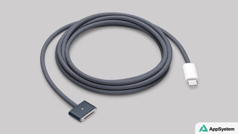 Câble de recharge USB-C vers MagSafe 3 tressé gris