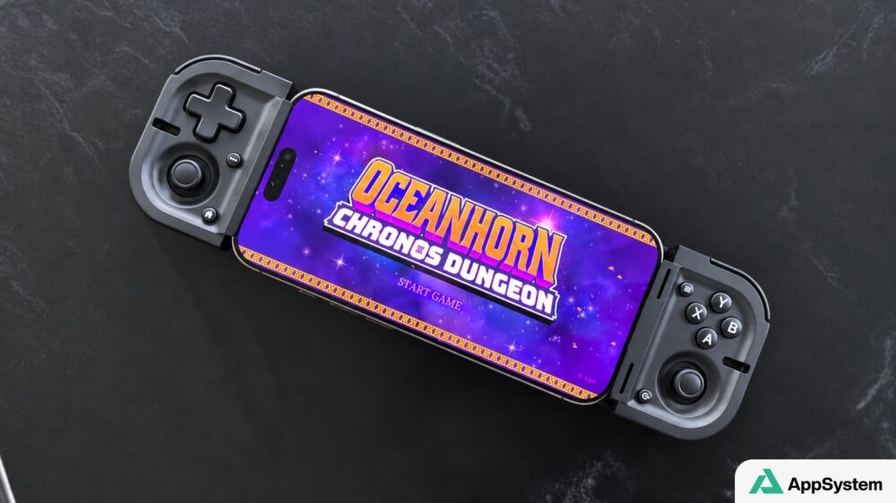 Manette Razer Prio fixée à un iPhone affichant un jeu vidéo