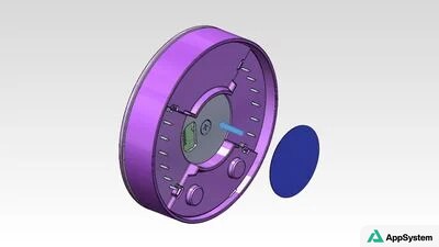 Rendu 3D du boîtier circulaire du thermostat LG