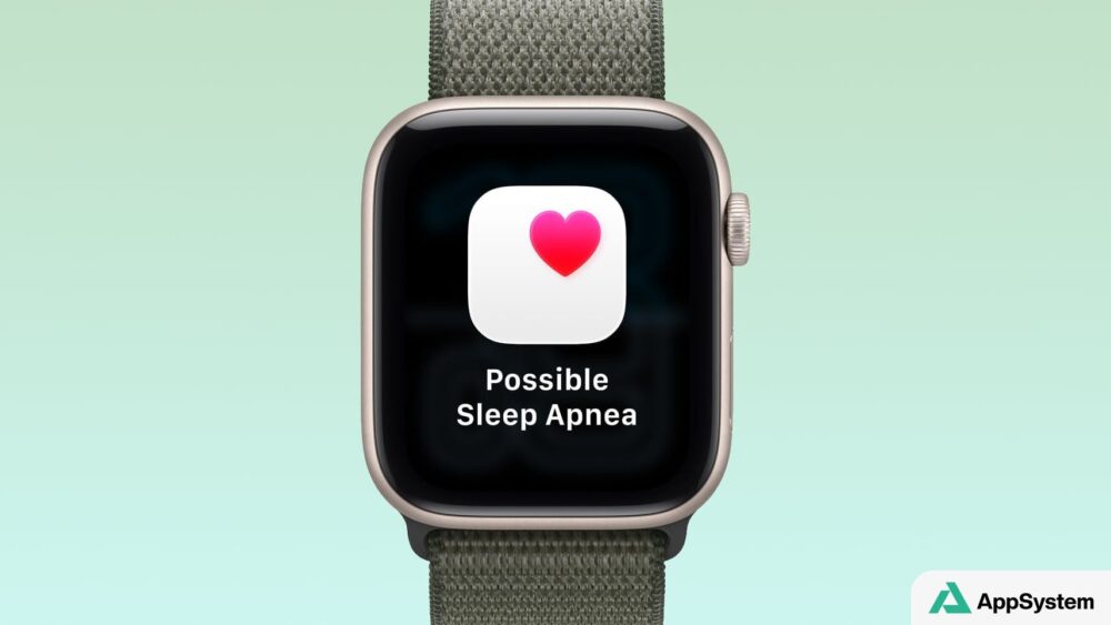 Apple Watch affichant une alerte d’apnée du sommeil possible