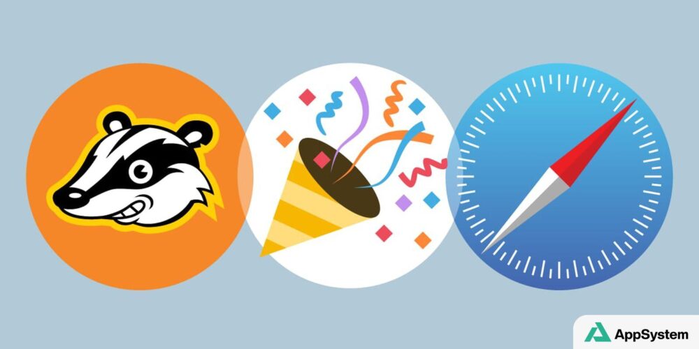 Illustration de Privacy Badger arrivant sur le navigateur Safari