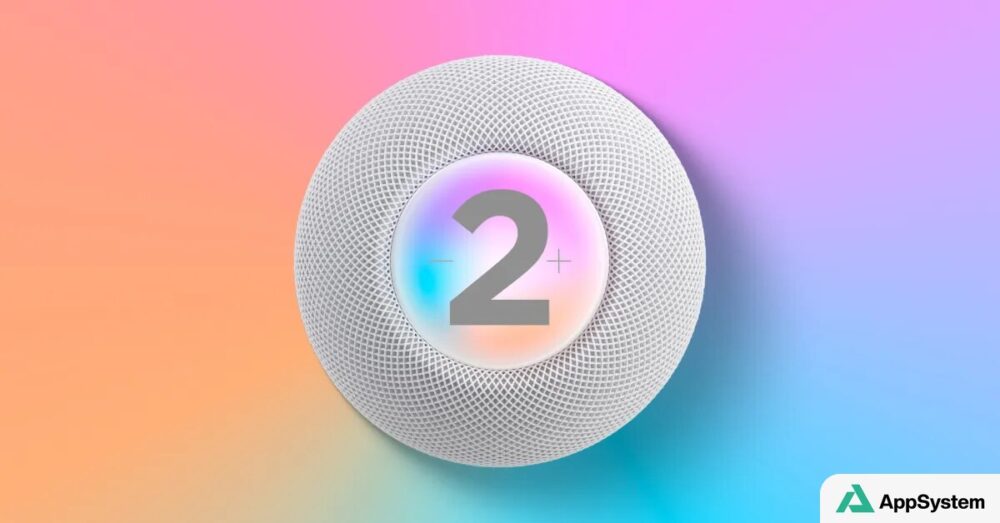 Illustration d’un HomePod mini 2 blanc vu de dessus