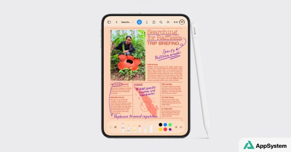 iPhone Duo affichant des annotations manuscrites avec un Apple Pencil