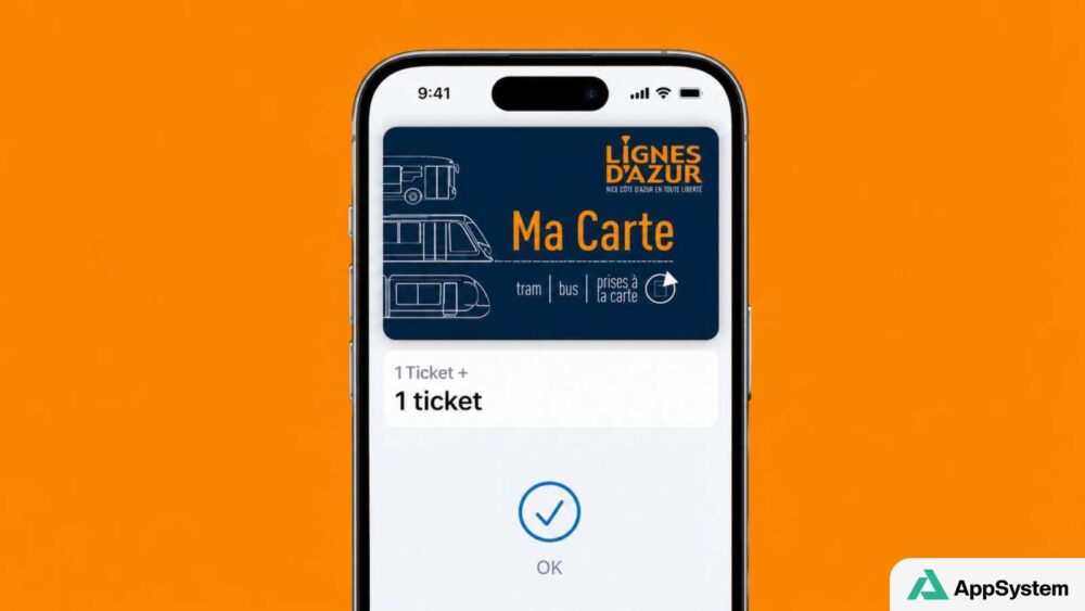 iPhone affichant une carte de transport Lignes d’Azur dématérialisée