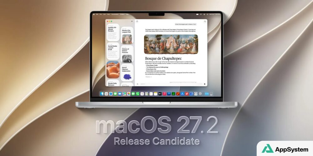 MacBook présentant macOS 27.2 Release Candidate