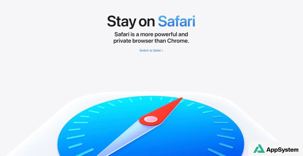 Visuel promotionnel Safari avec une boussole bleue au premier plan
