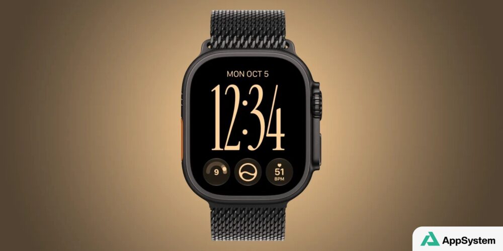 Gros plan d’une Apple Watch avec suivi cardiaque