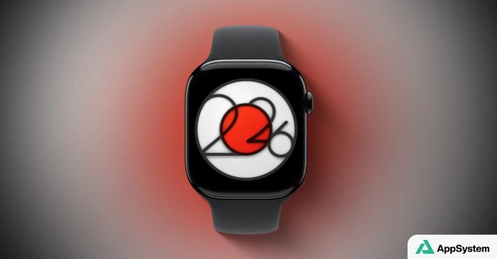 Apple Watch affichant un visuel d’anneaux d’activité rouge et blanc